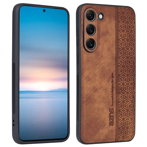 AZNS For Samsung Galaxy S24+ Imprinted Case PU Leather+TPU Mobile Phone Guard Cover - Brown - 1
