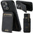 SUTENI H02 For iPhone 14 Pro Max Case PU Leather Litchi Texture Phone Shell with Card Slots - Black - 1
