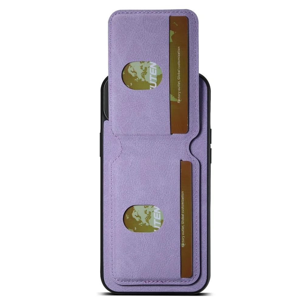 SUTENI H02 For iPhone 15 Plus Case Scratch-proof PU Leather+TPU Litchi Texture Cell Phone Shell - Purple - 3