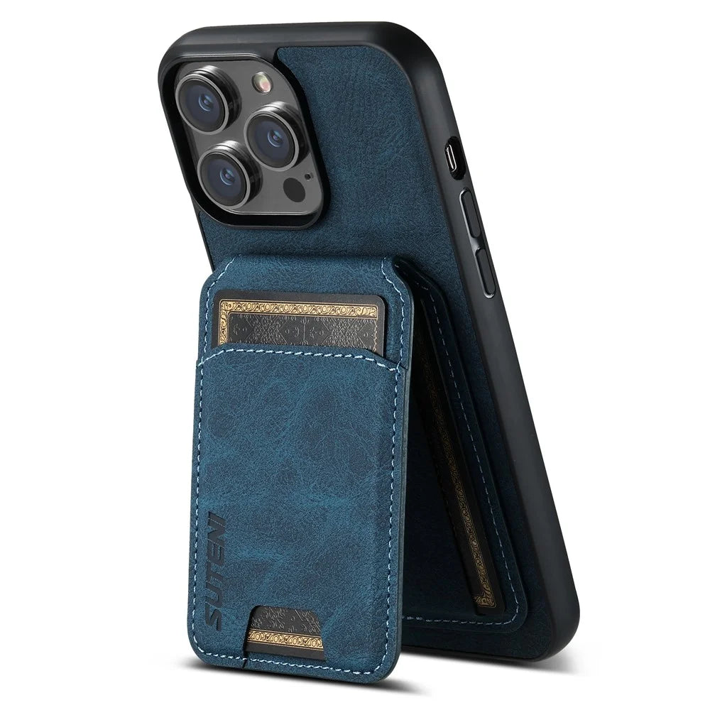 SUTENI H02 For iPhone 12 Pro Max 6.7 inch Case Vertical Flip PU Leather+TPU Anti-dust Protective Cover - Blue - 2