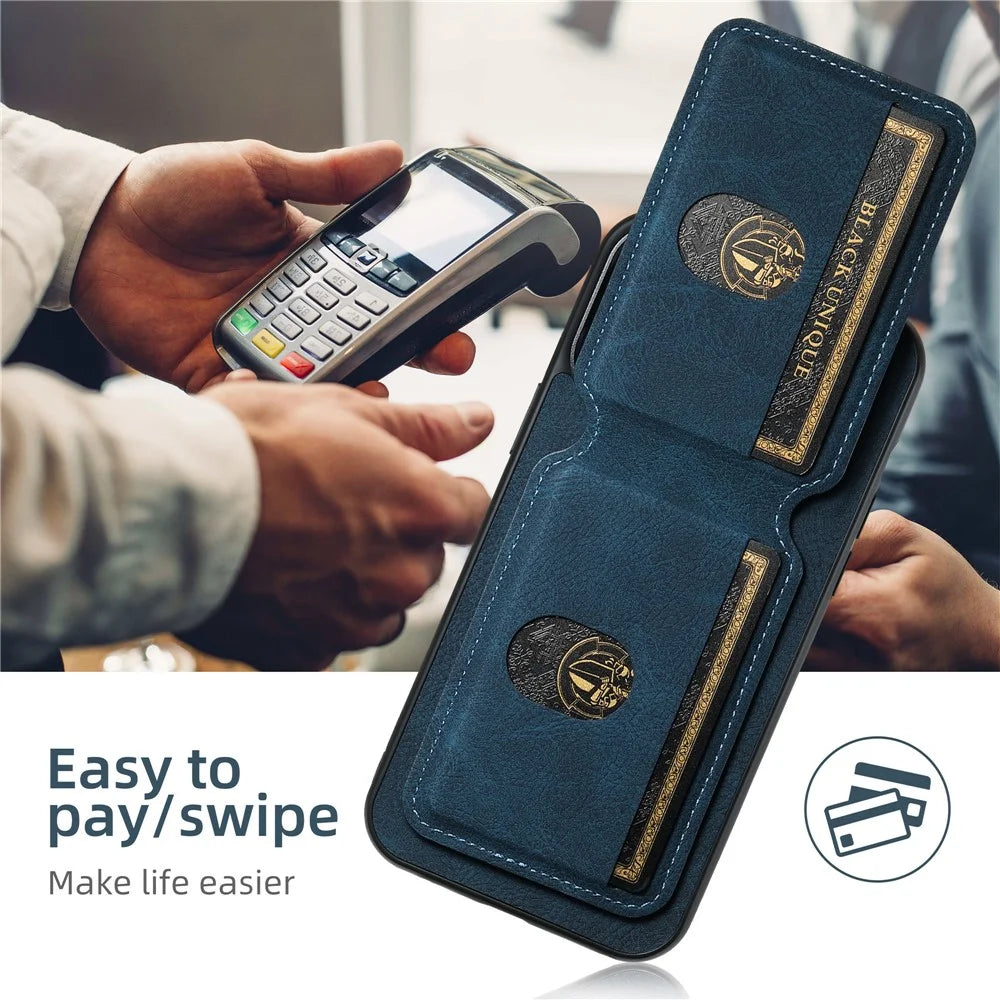 SUTENI H02 For iPhone 12 Pro Max 6.7 inch Case Vertical Flip PU Leather+TPU Anti-dust Protective Cover - Blue - 6