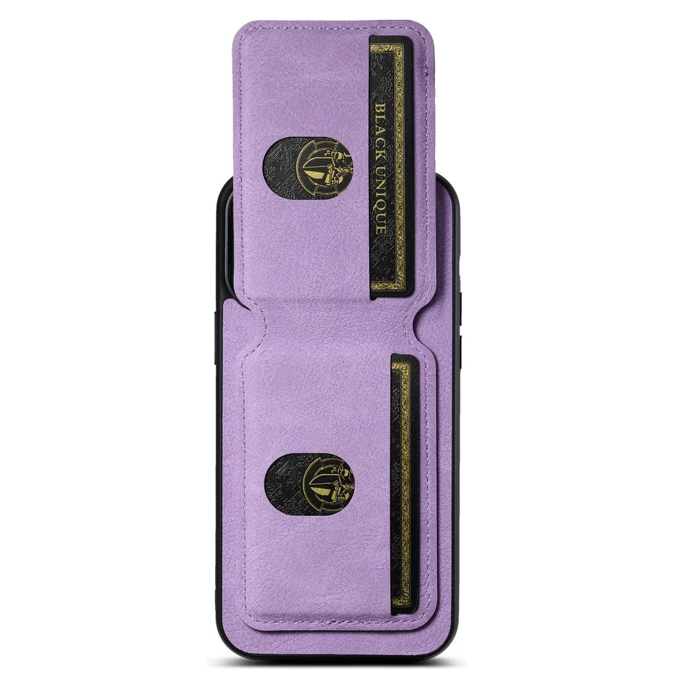 SUTENI H02 For iPhone 15 Pro Magnetic Phone Case Litchi Texture Leather Anti-scratch Back Shell - Purple - 5