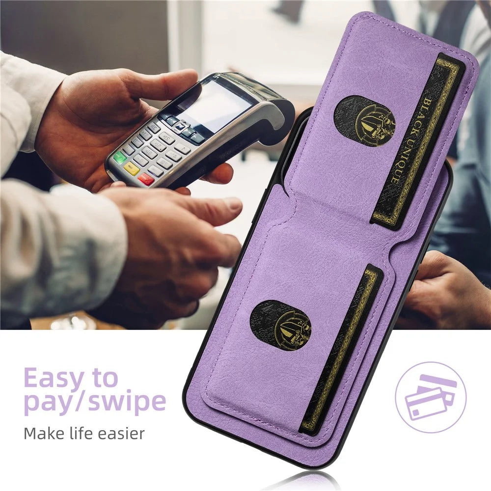 SUTENI H02 For iPhone 15 Pro Magnetic Phone Case Litchi Texture Leather Anti-scratch Back Shell - Purple - 6