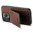 SUTENI H02 For iPhone 14 Pro Case Vertical Flip Litchi Texture Kickstand Phone Back Protector - Brown - 3