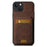 SUTENI H02 For iPhone 15 Case Scratch-resistant PU Leather+TPU Litchi Texture Phone Cover with Kickstand - Brown - 4