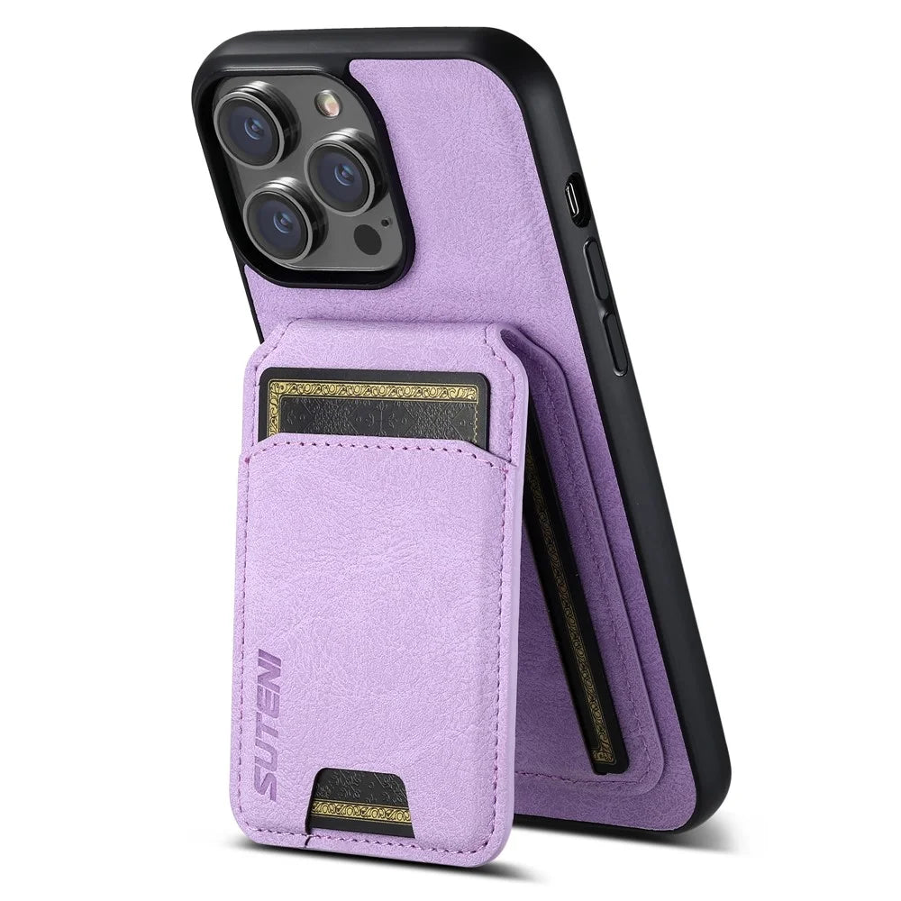 SUTENI H02 For iPhone 11 Pro PU Leather Case Litchi Texture Anti-scratch Phone Cover - Purple - 2