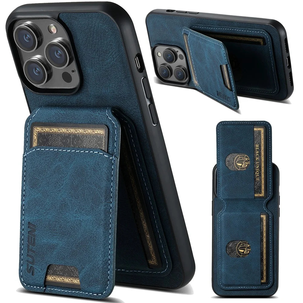 SUTENI H02 For iPhone 12 6.1 inch / 12 Pro 6.1 inch Litchi Texture Cover Vertical Flip PU Leather Case - Blue - 1