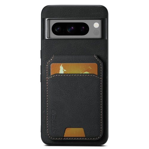 SUTENI H02 For Google Pixel 8 Pro Litchi Texture Case Vertical Flip Card Holder Protective Back Cover - Black - 1