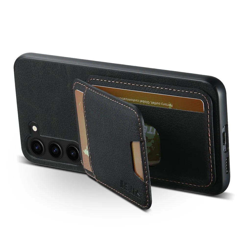 SUTENI H02 For Samsung Galaxy S23+ Phone Case Kickstand Cover Card Slots - Black - 4