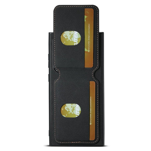 SUTENI H02 For Samsung Galaxy S23 Ultra Kickstand Case Card Slots Leather Back Cover - Black - 2