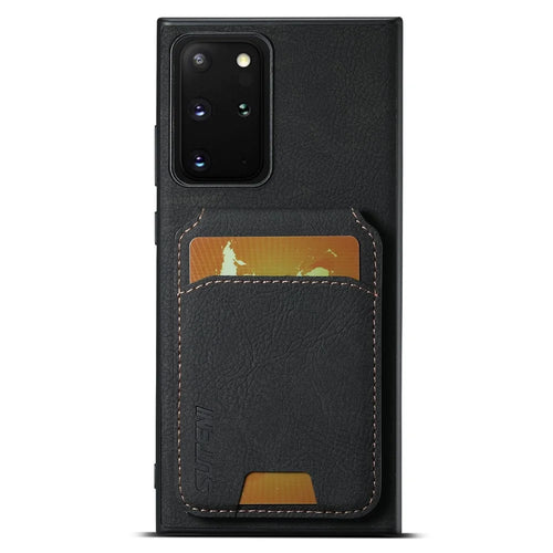SUTENI H02 For Samsung Galaxy Note20 Ultra 5G / Note20 Ultra Kickstand Phone Case with Card Slots - Black - 1