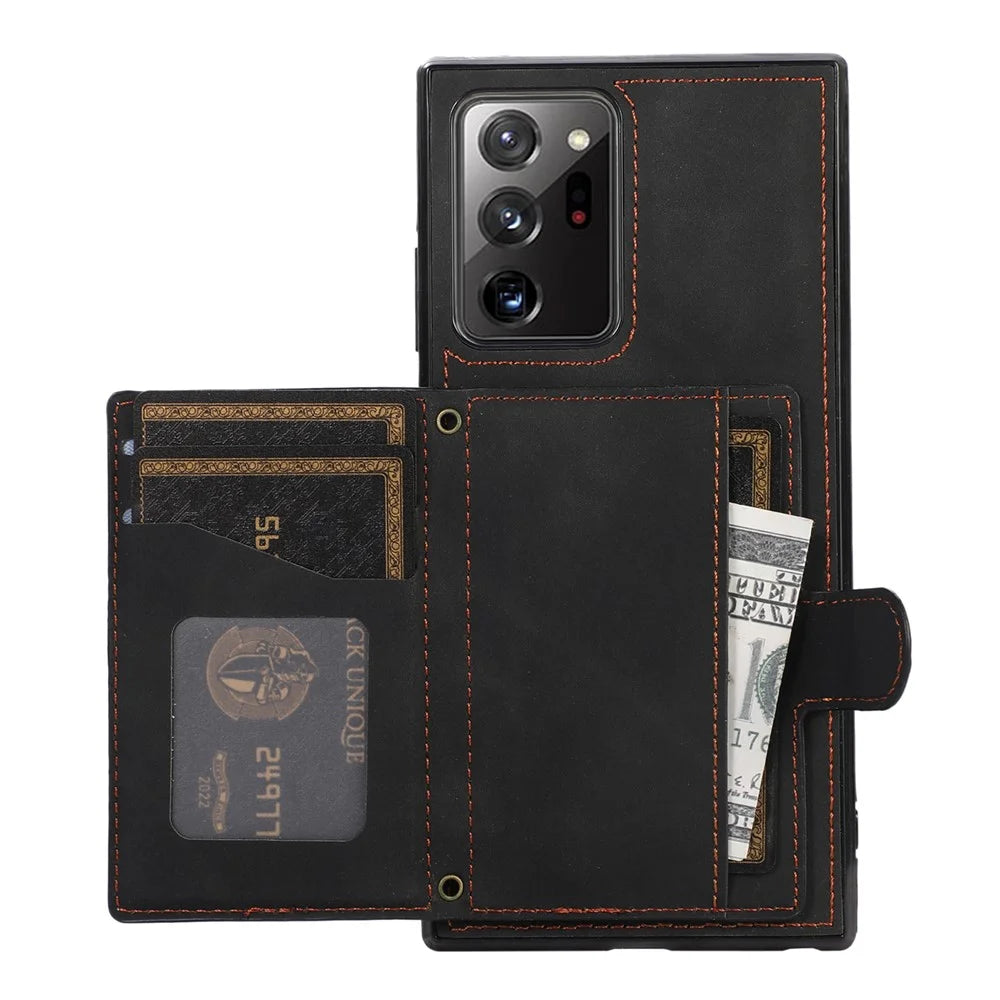 For Samsung Galaxy Note20 Ultra 5G / Note20 Ultra Shoulder Phone Pouch Card Case TPU+PU Leather Cover - Black - 2