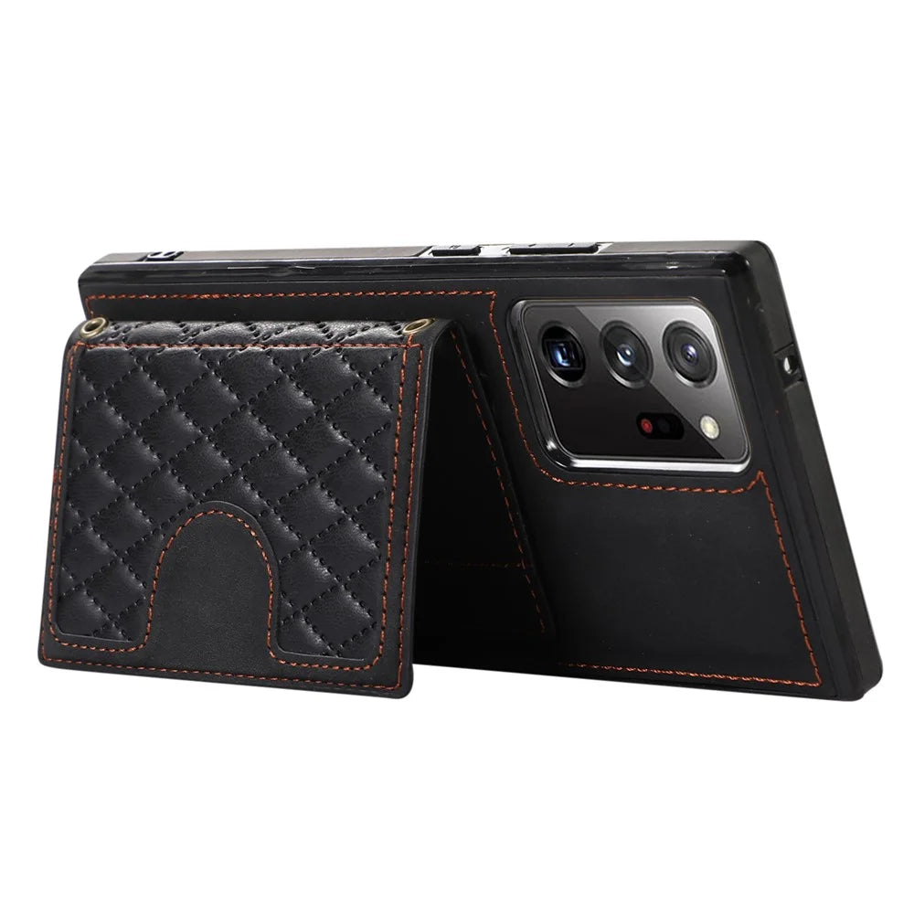 For Samsung Galaxy Note20 Ultra 5G / Note20 Ultra Shoulder Phone Pouch Card Case TPU+PU Leather Cover - Black - 4