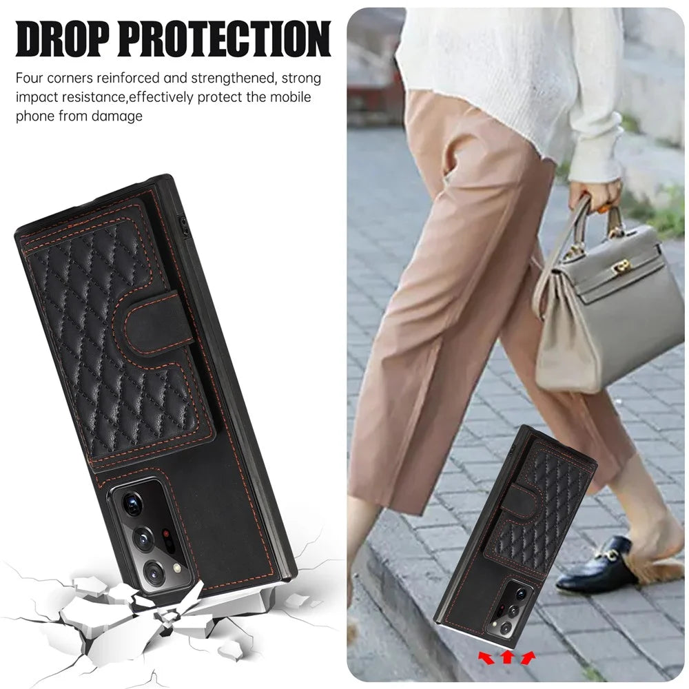 For Samsung Galaxy Note20 Ultra 5G / Note20 Ultra Shoulder Phone Pouch Card Case TPU+PU Leather Cover - Black - 7