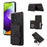 For Samsung Galaxy A13 4G / 5G Cell Phone Case Card Holder TPU+PU Leather Phone Shell - Black - 1
