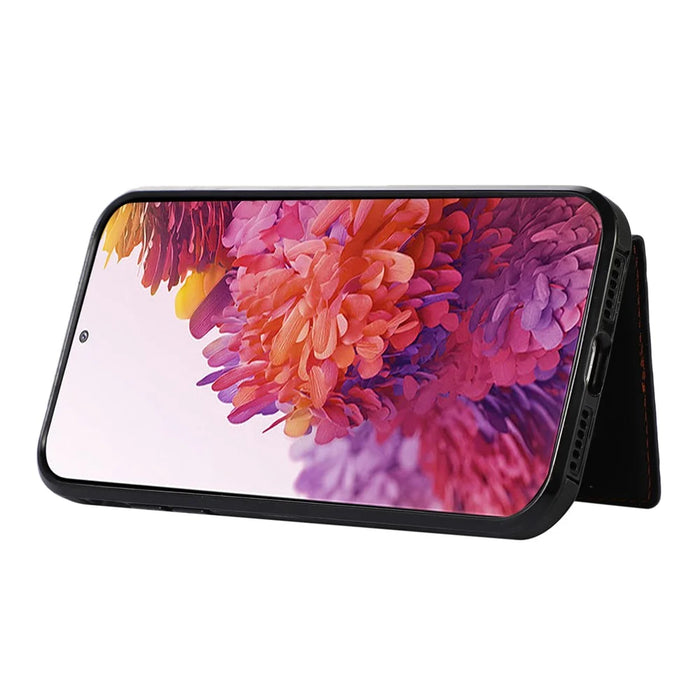 For Samsung Galaxy S20 FE 2022 / S20 FE / S20 FE 5G / S20 Lite Case Card Holder TPU+PU Leather Phone Shell - Black - 3