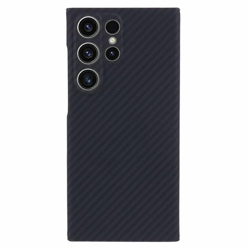 Aramid Fiber Case for Samsung Galaxy S24 Ultra Slim 1500D Carbon Fiber Texture Phone Cover, Black - 1