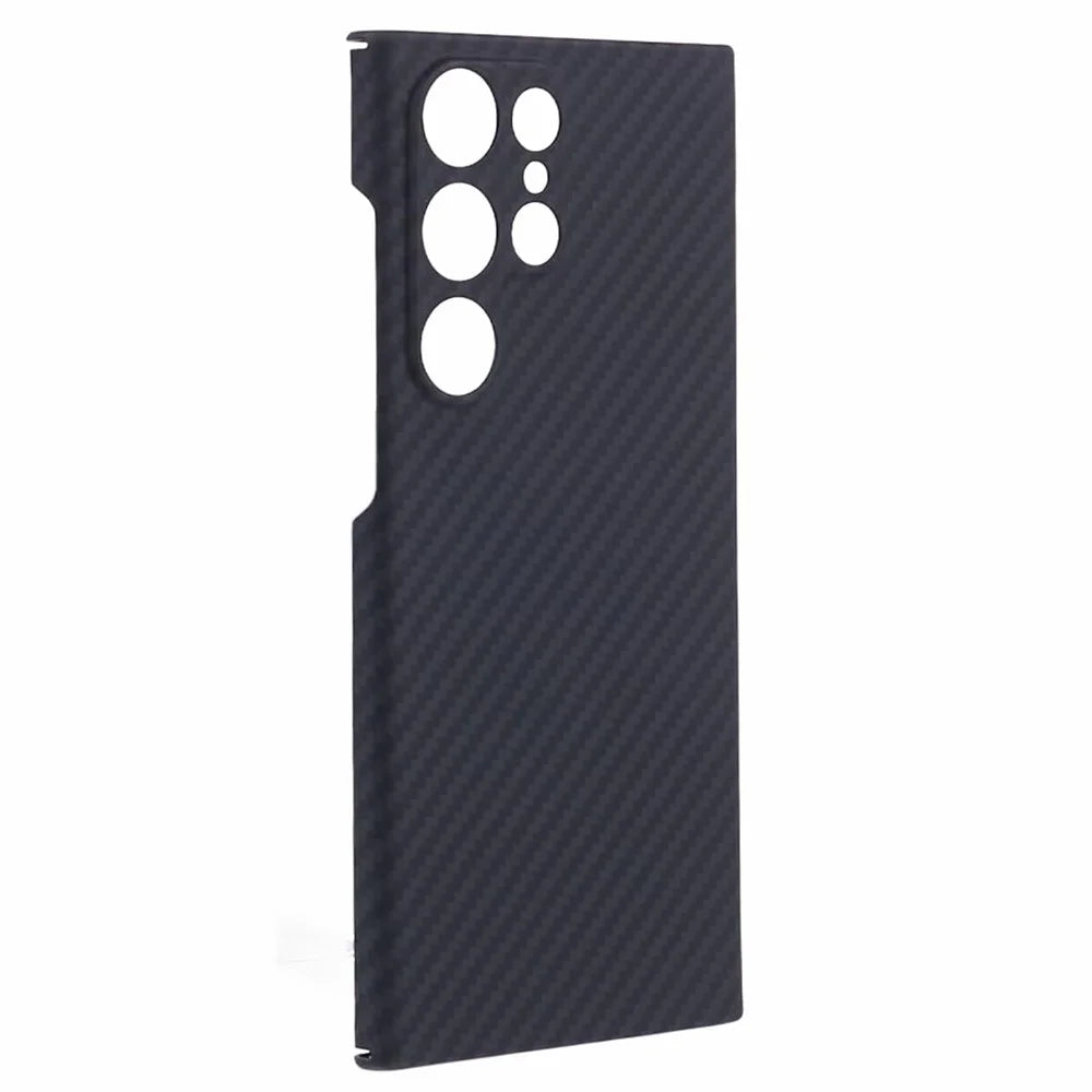 Aramid Fiber Case for Samsung Galaxy S24 Ultra Slim 1500D Carbon Fiber Texture Phone Cover, Black - 3