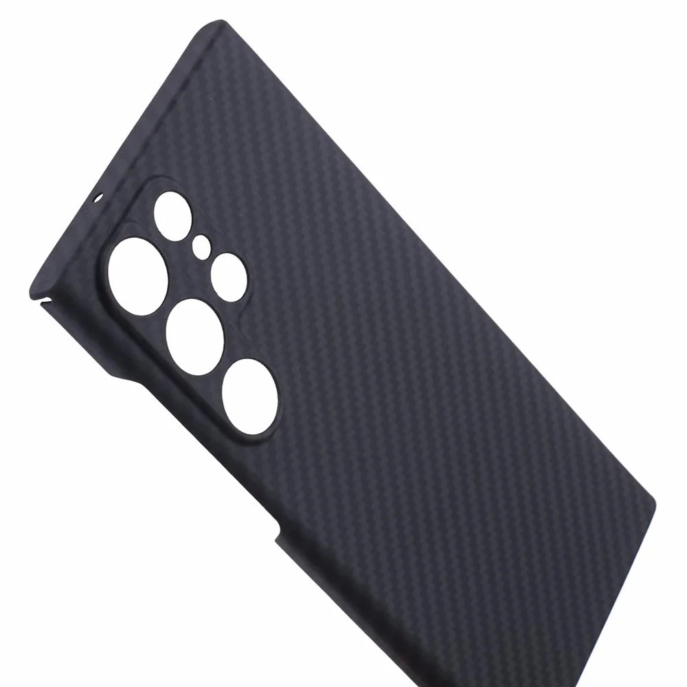Aramid Fiber Case for Samsung Galaxy S24 Ultra Slim 1500D Carbon Fiber Texture Phone Cover, Black - 6
