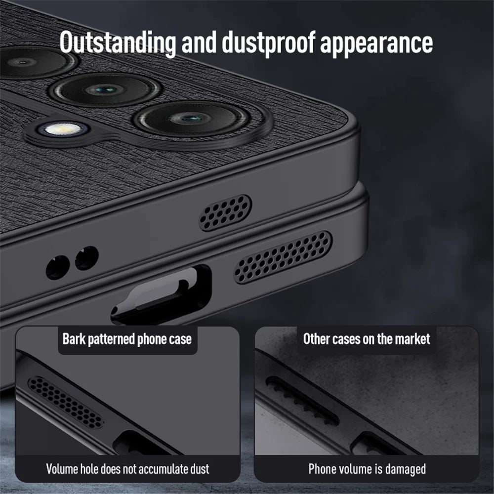 Back Shell for Samsung Galaxy A25 5G (Global) (161.0 x 76.5 x 8.3mm) Cover Wood Grain PU+PC+TPU Cell Phone Case - Black - 7