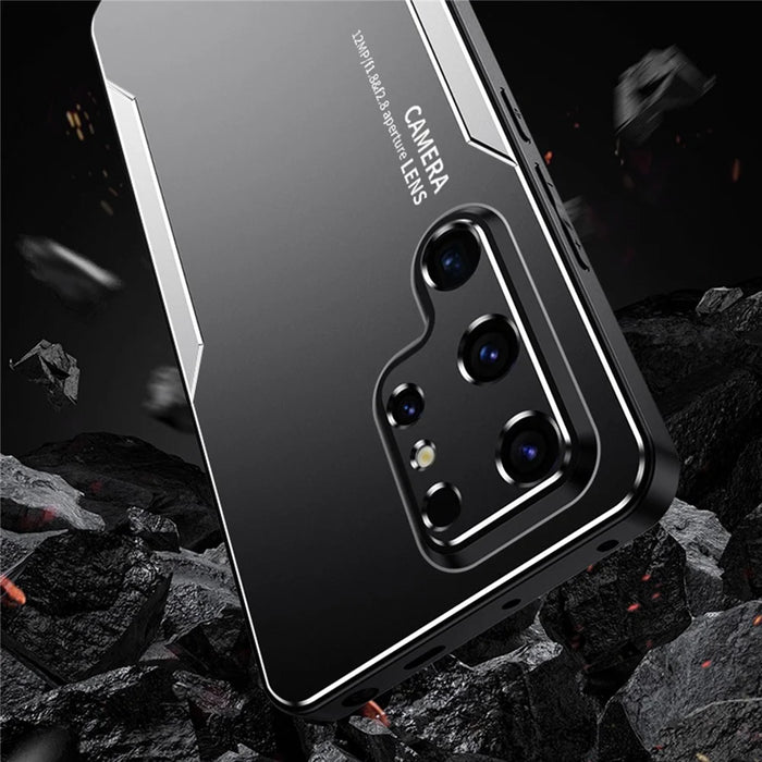For Samsung Galaxy S24 Ultra Matte Case Scratch-proof Aluminium Alloy+TPU+PC Phone Back Shell - Silver - 2