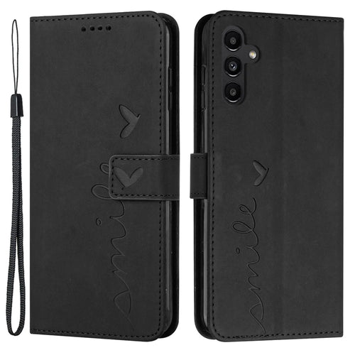 For Samsung Galaxy A35 5G Skin-touch PU Leather+TPU Wallet Cover Magnetic Cell Phone Case - Black - 1