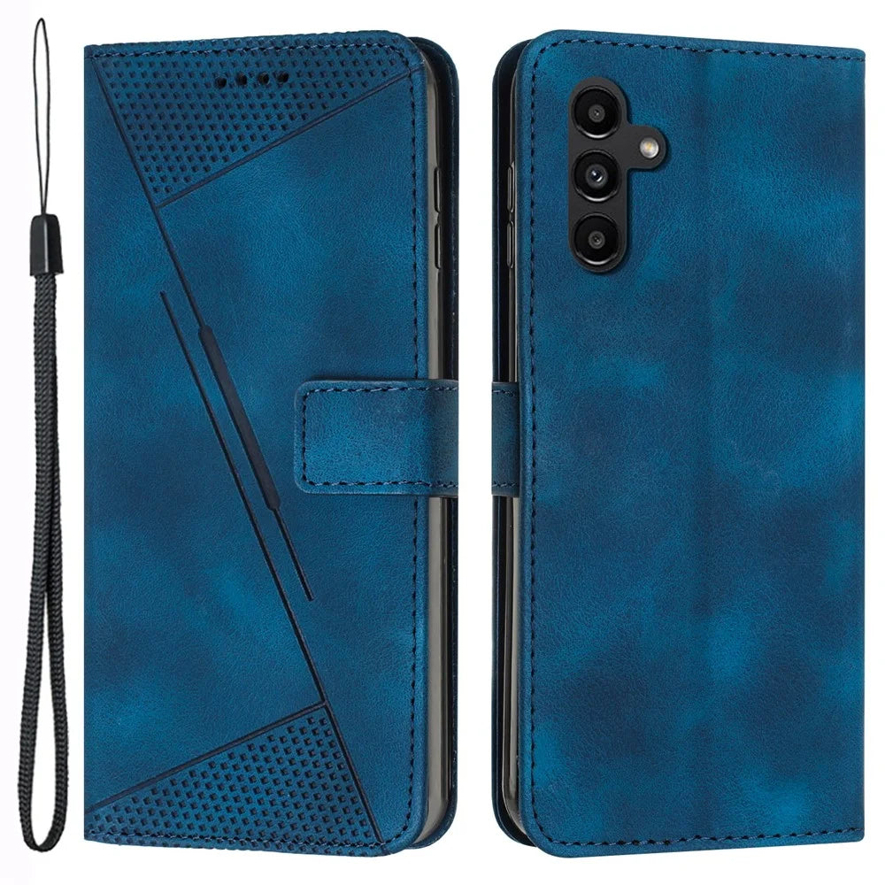 For Samsung Galaxy A55 5G Leather Flip Wallet Case Magnetic Card Slots Phone Cover - Sapphire - 1