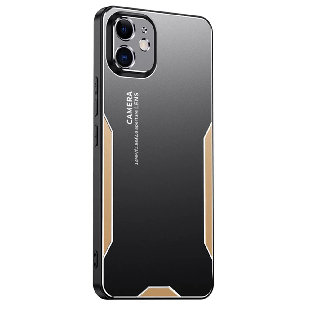 For iPhone 11 Hard Shell Phone Case Anti-Fingerprint Matte Aluminum Alloy Cover - Gold - 1