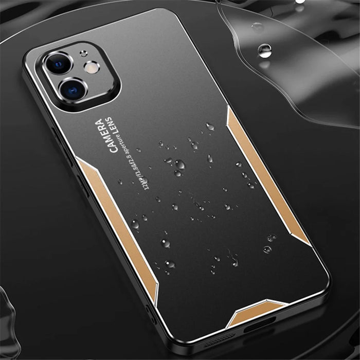 For iPhone 11 Hard Shell Phone Case Anti-Fingerprint Matte Aluminum Alloy Cover - Gold - 2