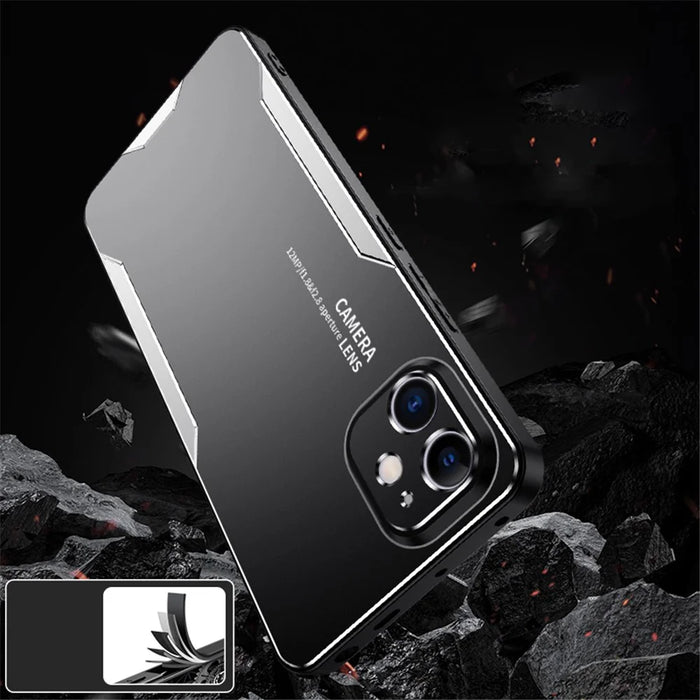 For iPhone 11 Hard Shell Phone Case Anti-Fingerprint Matte Aluminum Alloy Cover - Gold - 5