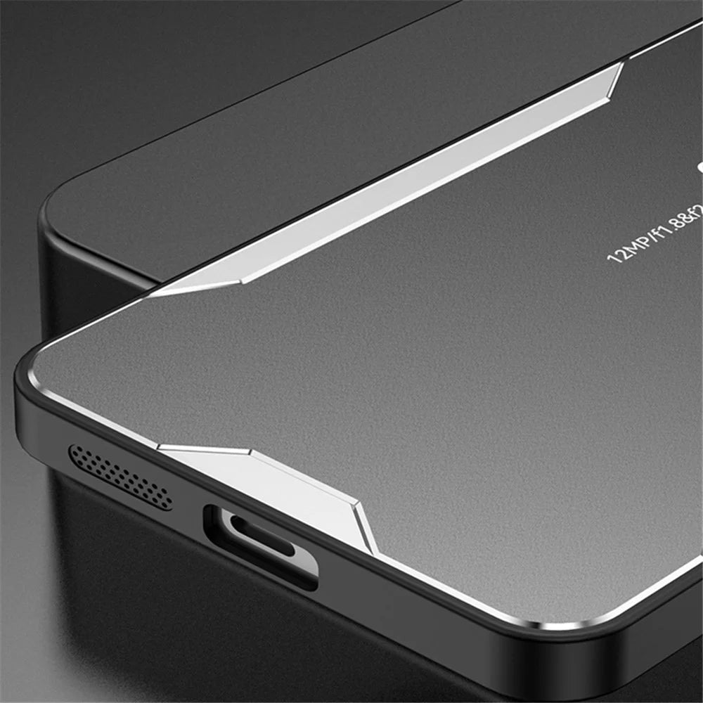 For iPhone 12 Phone Case Aluminum Alloy+PC+TPU Military Grade Shockproof Cover - Gold - 7