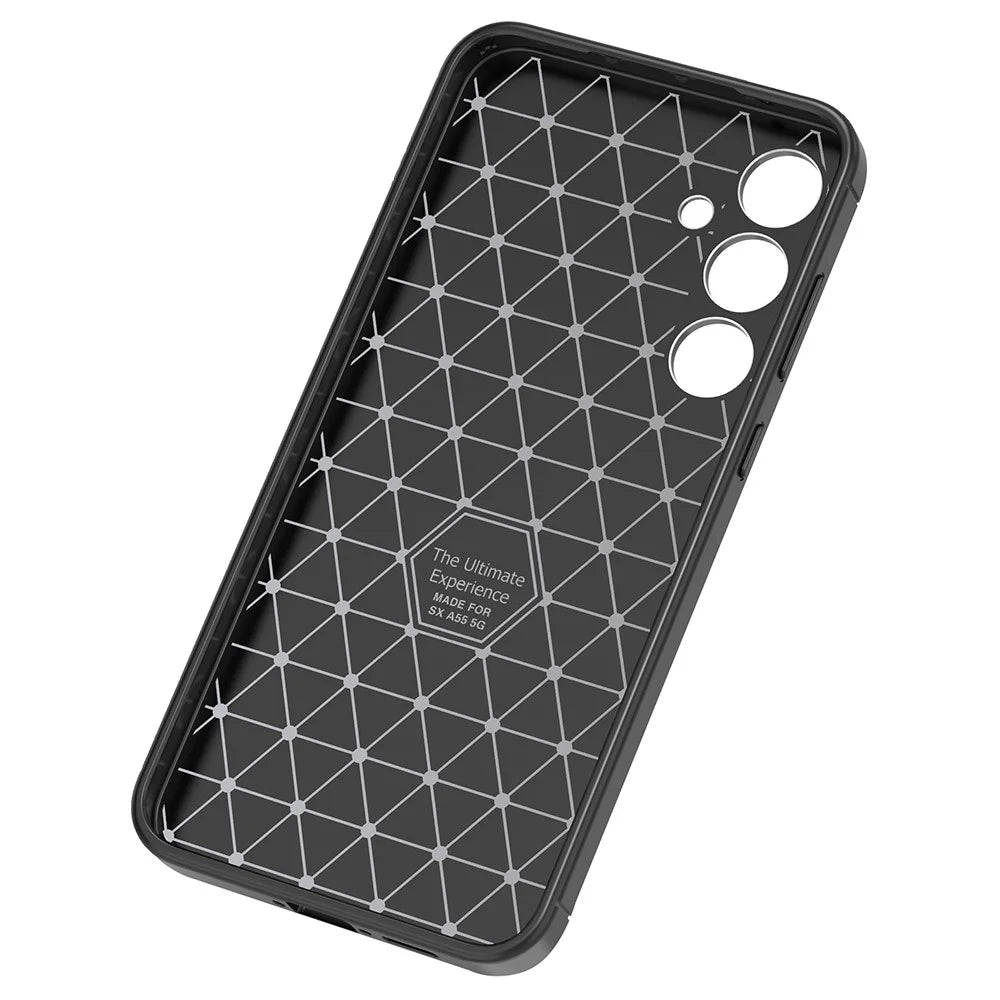 For Samsung Galaxy A55 5G TPU Case Carbon Fiber Texture Slim-Fit Mobile Phone Cover - 4