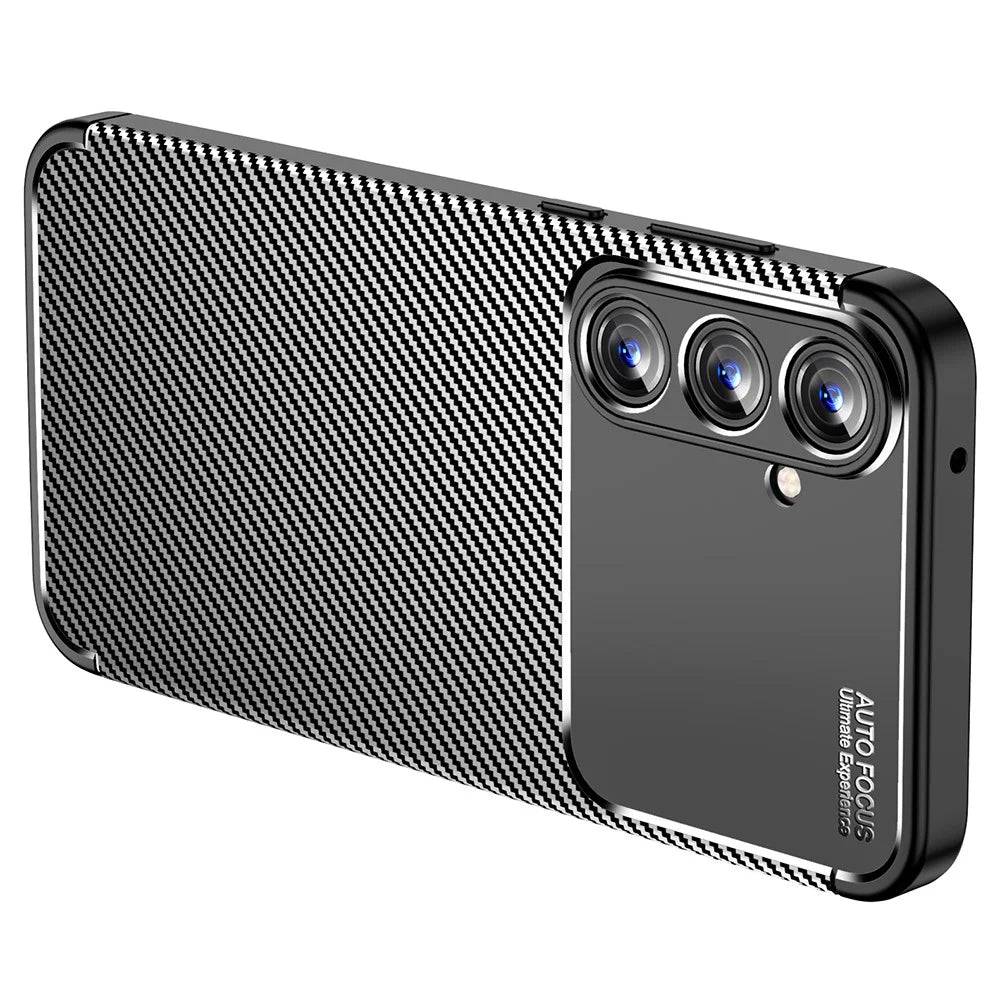 For Samsung Galaxy A55 5G TPU Case Carbon Fiber Texture Slim-Fit Mobile Phone Cover - 5