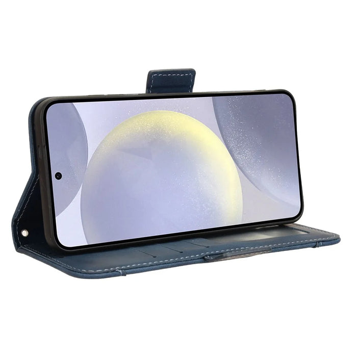 For Samsung Galaxy S24+ Multiple Card Slots Leather Case with Wallet Stand - Blue - 4
