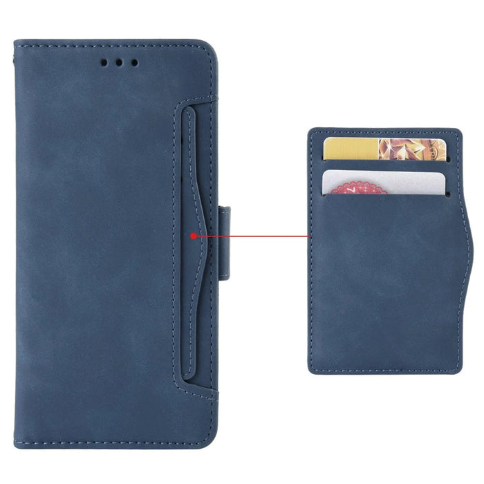 For Samsung Galaxy S24+ Multiple Card Slots Leather Case with Wallet Stand - Blue - 5