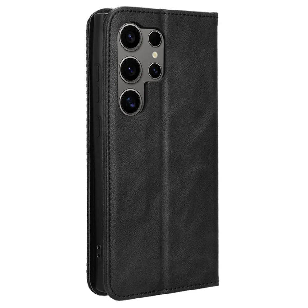 For Samsung Galaxy S24 Ultra PU Leather Case Flip Phone Wallet Cover - Black - 7