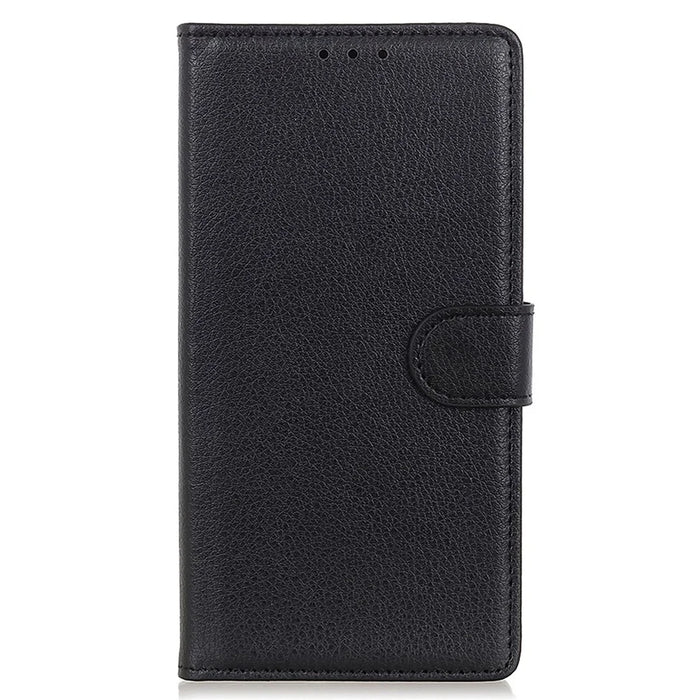 For Samsung Galaxy Xcover7 Leather Case Classic Lychee Texture Phone Wallet Cover - Black - 6