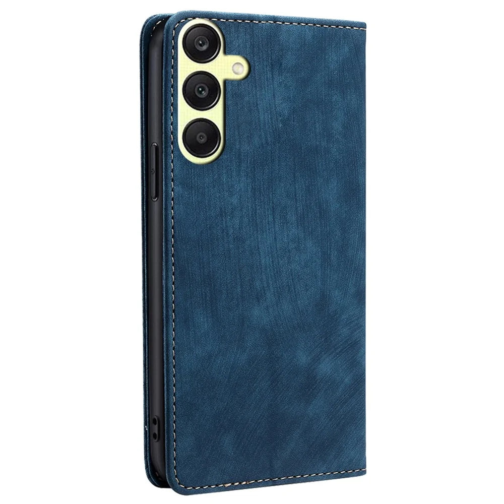 For Samsung Galaxy A25 5G (Global) (161.0 x 76.5 x 8.3mm) Case RFID Blocking PU Leather+TPU Wallet Phone Cover - Blue - 7