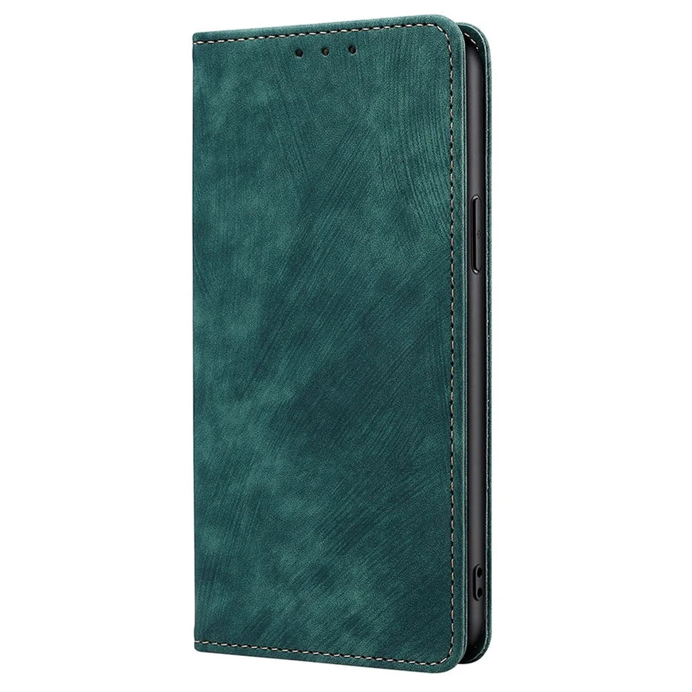 For OnePlus 12 5G Magnetic Case PU Leather Stand Wallet RFID Blocking Phone Protector - Green - 6