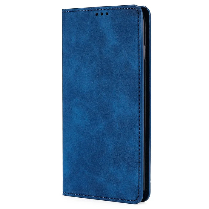 PU Leather Shell for OnePlus 12 5G Phone Case Stand Card Slots Cell Phone Cover - Blue - 7
