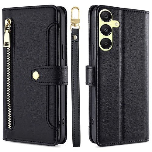 Wallet Case for Samsung Galaxy A25 5G (Global) (161.0 x 76.5 x 8.3mm) Shell Anti-fall Leather Phone Cover - Black - 1