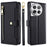 For OnePlus 12 5G Cell Phone Case PU Leather+TPU Stand Wallet Cover with Crossbody Strap - Black - 1