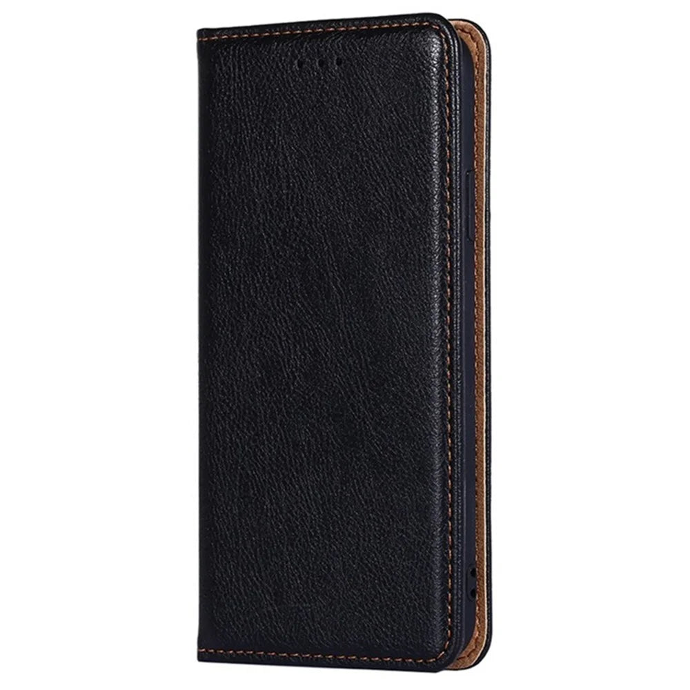 For OnePlus 12 5G Case Magnetic Anti-scratch PU Leather Wallet Card Slots Phone Cover - Black - 6