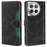 For OnePlus 12 5G Cover Straw Hat Design Shockproof PU Leather Stand Wallet Cell Phone Case - Black - 1
