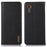 KHAZNEH For Samsung Galaxy Xcover7 Genuine Cow Leather Case Phone Wallet Stand - Black - 1
