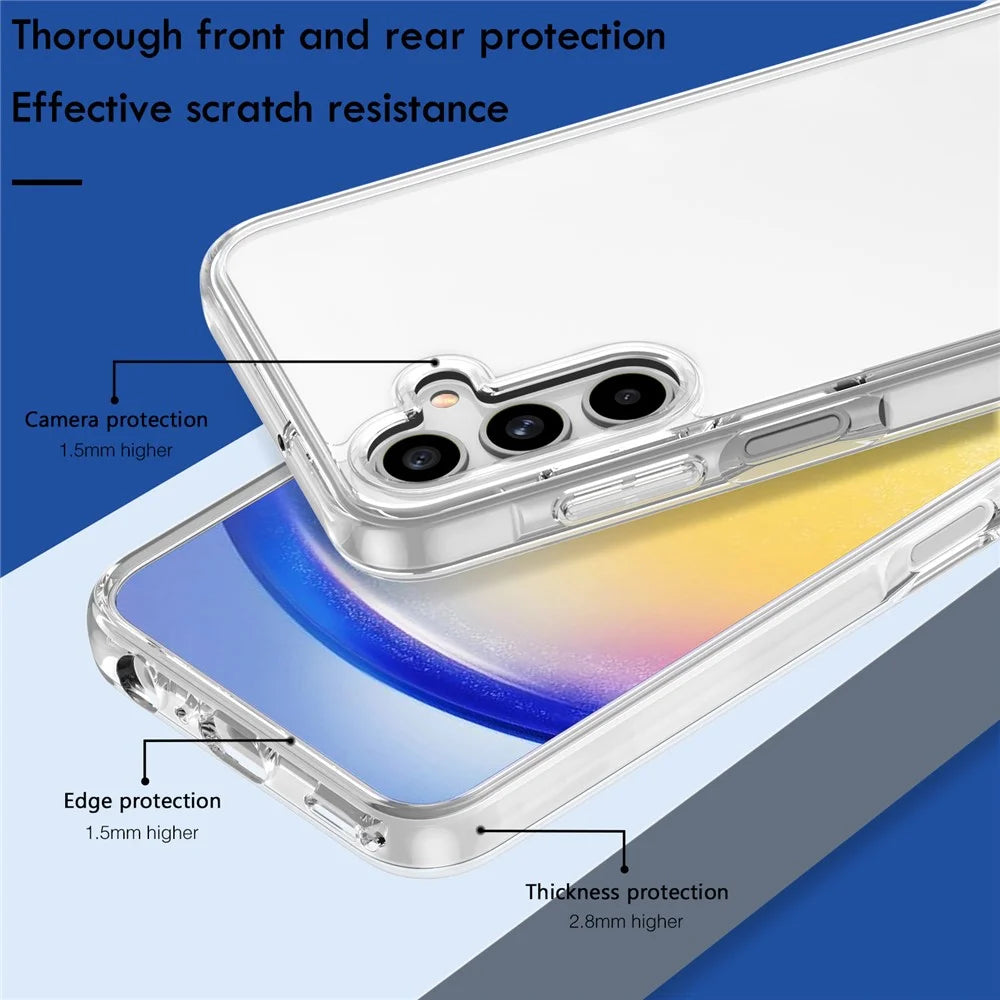 For Samsung Galaxy A15 5G Clear Case Hard PC + Soft TPU Hybrid Phone Cover - 6