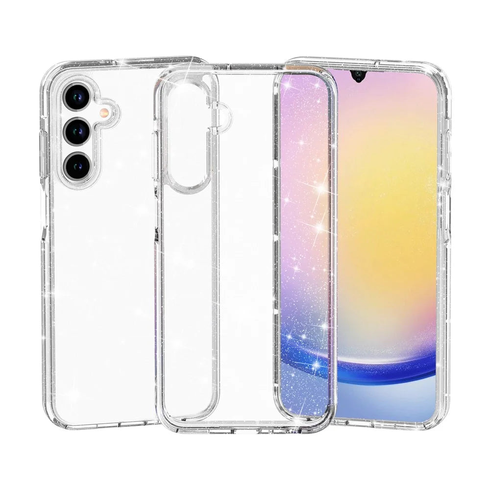 For Samsung Galaxy A15 5G Case Anti-Scratch TPU+PC Sparkly Glitter Clear Phone Cover - 4