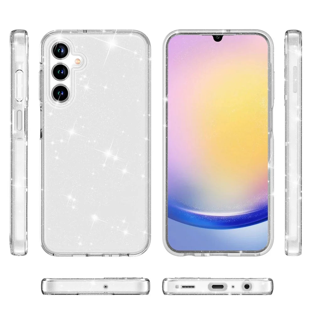 For Samsung Galaxy A15 5G Case Anti-Scratch TPU+PC Sparkly Glitter Clear Phone Cover - 7