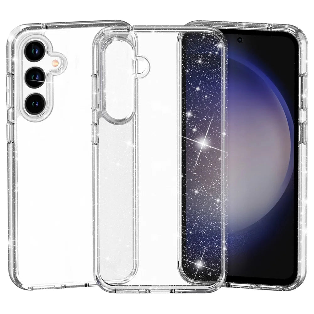 For Samsung Galaxy S23 FE Shockproof Case Anti-Drop Sparkly Glitter TPU+PC Clear Phone Case - 4