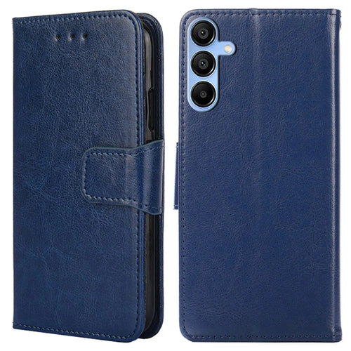 For Samsung Galaxy A15 4G / 5G Leather Case Phone Cover with Wallet Stand - Sapphire - 1
